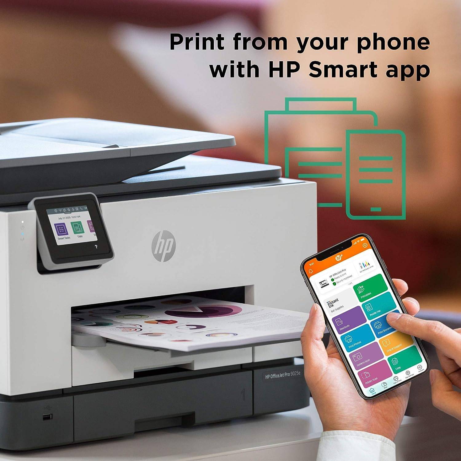 HP OfficeJet Pro 8210 Printer w/4 months ink included with HP Instant ink