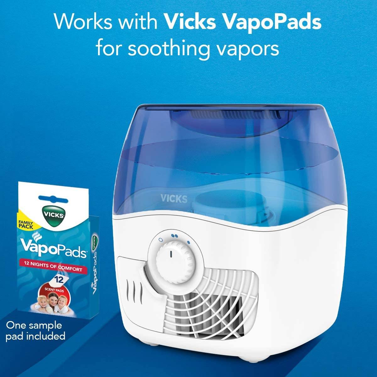 Vicks Filtered Cool Mist Humidifier, Medium Room, 1.1 Gallon Tank -  Humidifier for Baby and Kids Rooms, Bedrooms and More, Works with Vicks  VapoPads - Invastor