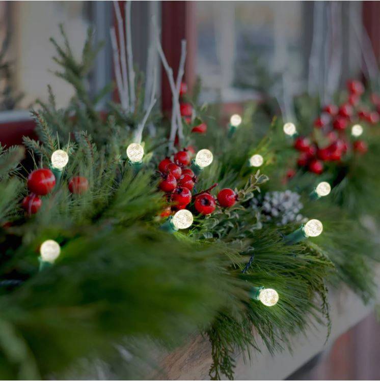 faceted sphere string lights