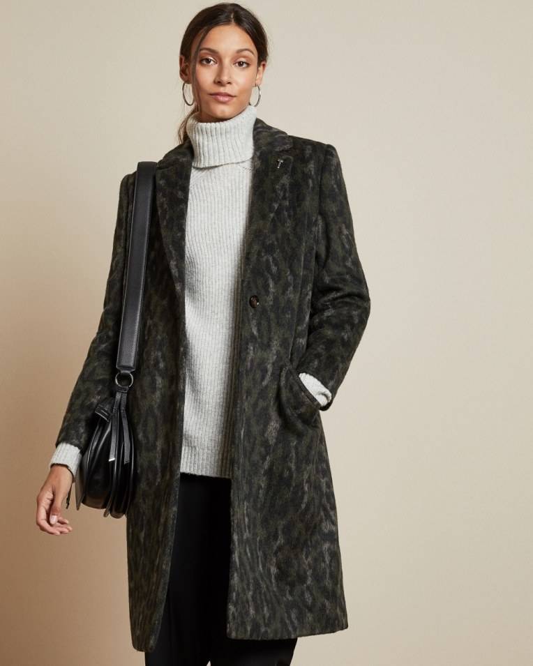 ted baker leopard print coat