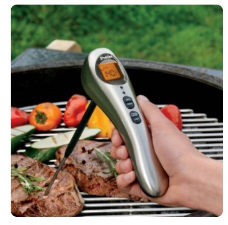 Polder Safe Serve Instant Read Thermometer, Silver