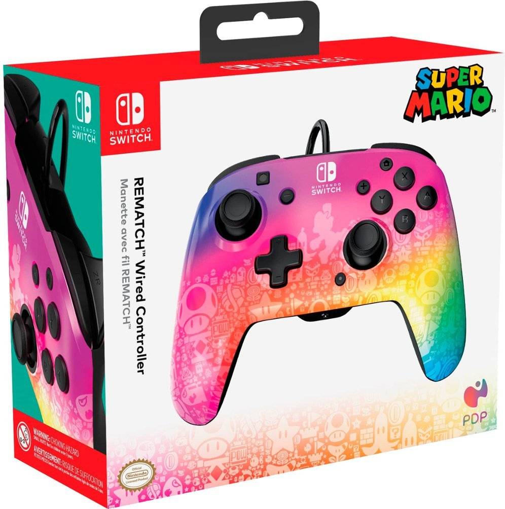 PDP Rock Candy Wired Controller for Nintendo Switch/ Lite/ OLED - Bubblegum  Princess Peach