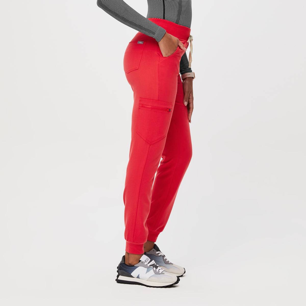 High Waisted Zamora™ Jogger Scrub Pants Regular - Neon Red - Extra Large -  Invastor