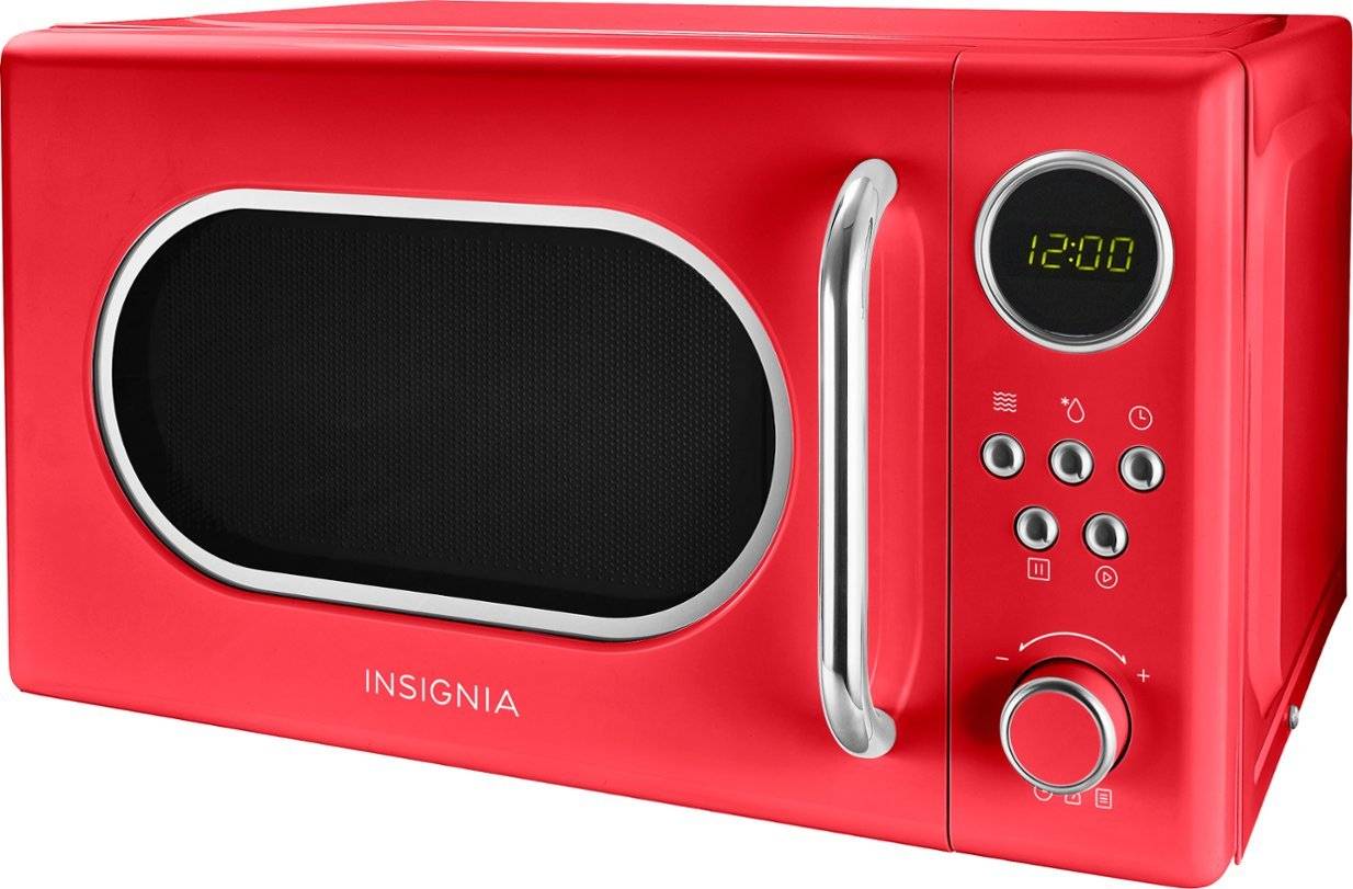 Insignia™ - 0.7 Cu. Ft. Retro Compact Microwave - Red - Invastor
