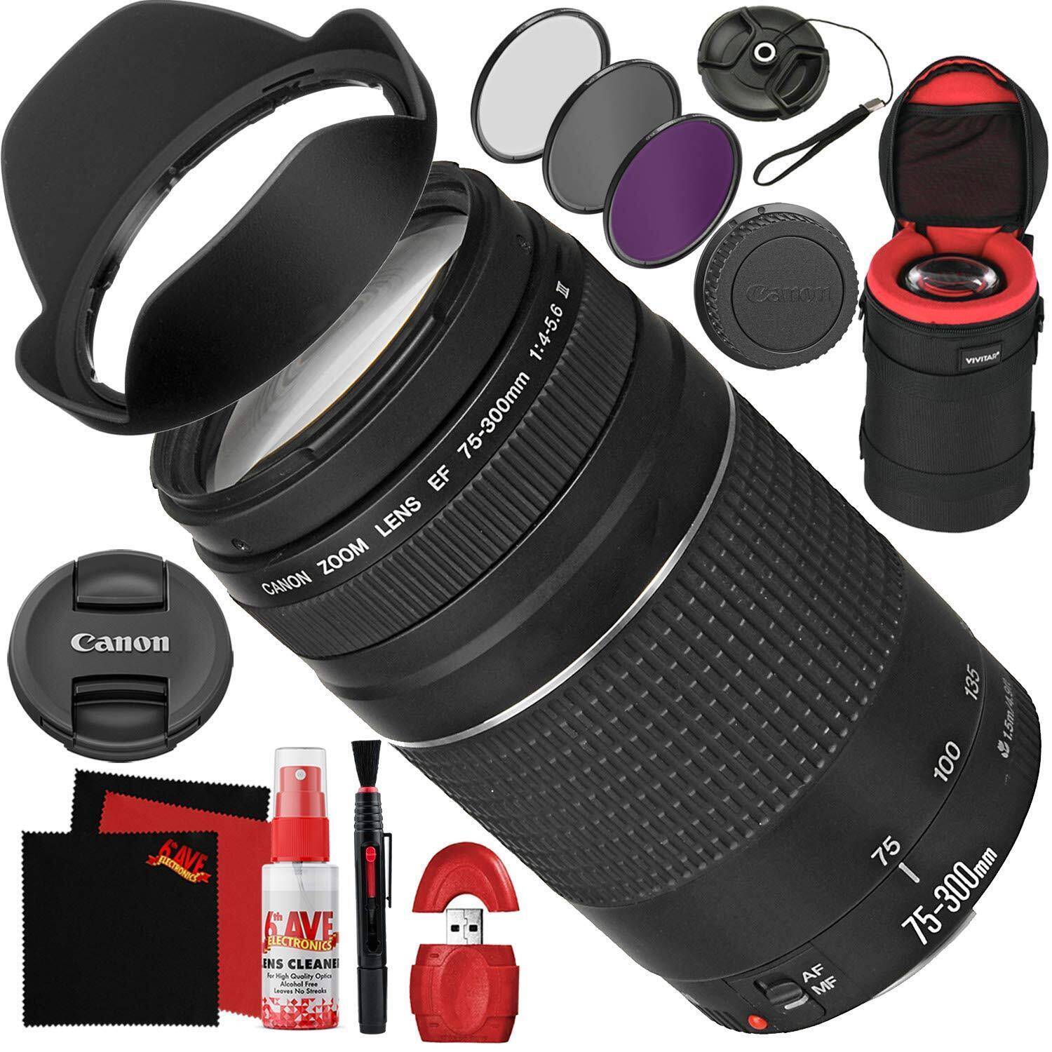 Canon Canon Ef 75 300mm F 4 5 6 Iii Lens With Essential Accessory Kit Invastor
