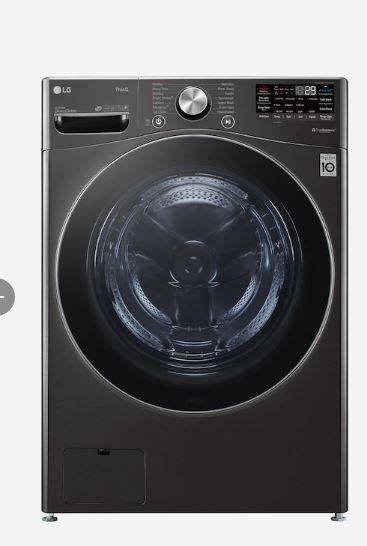 LG 5-cu ft Stackable Steam Cycle Smart Front-Load Washer (Black