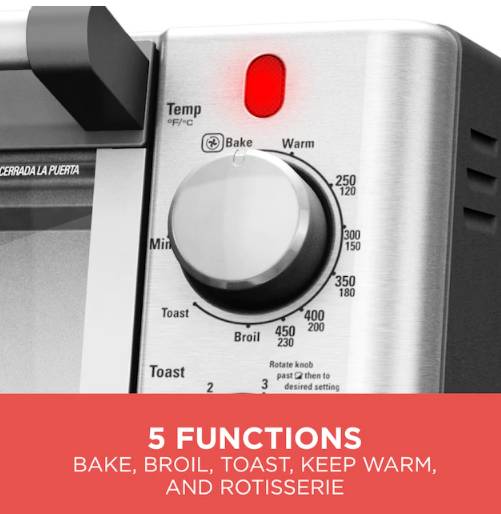 BLACK+DECKER 6-Slice Stainless Steel Convection Toaster Oven with  Rotisserie (1500-Watt) in the Toaster Ovens department at