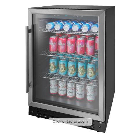 Insignia - 48-Can Beverage Cooler - Stainless Steel