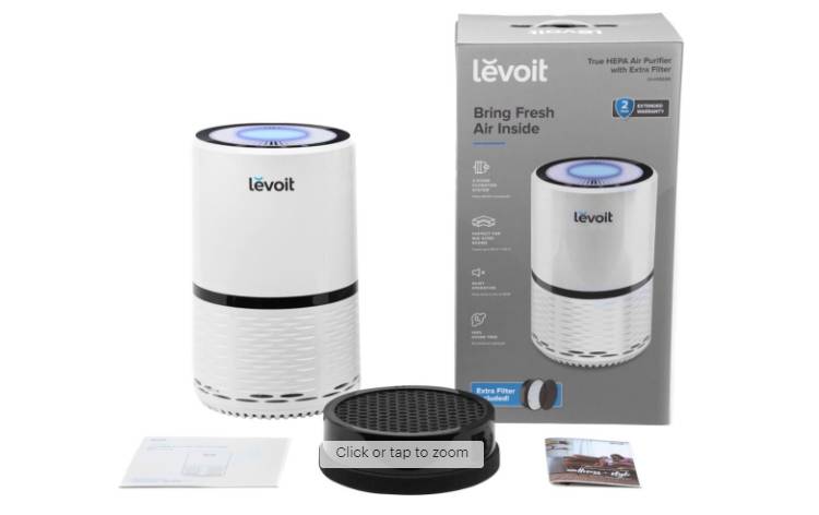 Levoit - Aerone 129 Sq. Ft True HEPA Air Purifier with Replacement