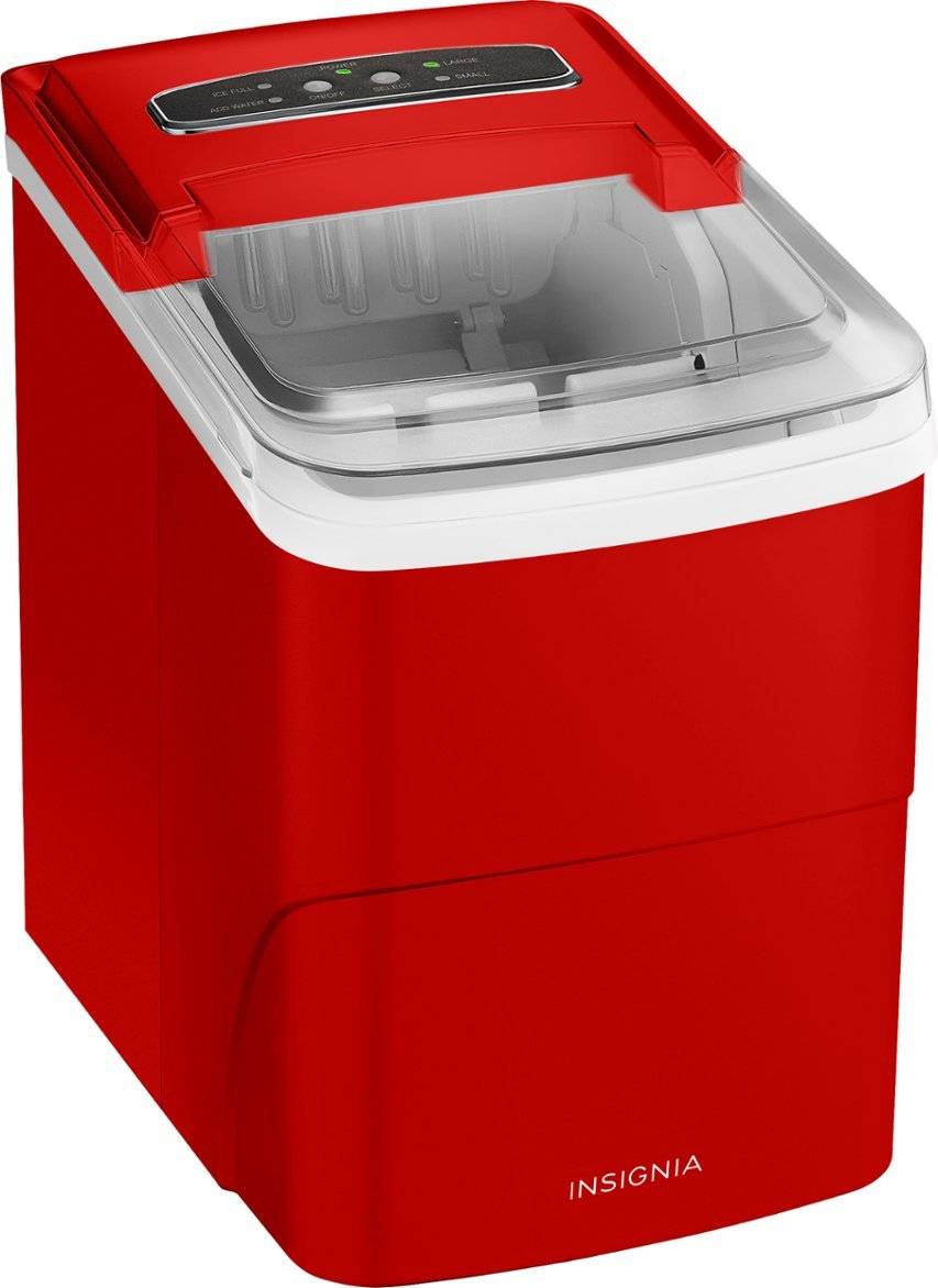 Insignia™ - 26 Lb. Portable Icemaker with Auto Shut-Off - Red