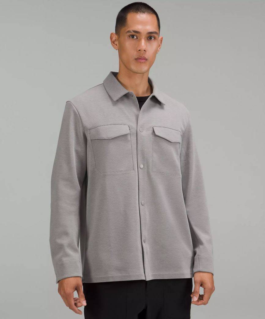 Fit Pic: Gridliner Fleece Overshirt (S); Fundamental Tee (S