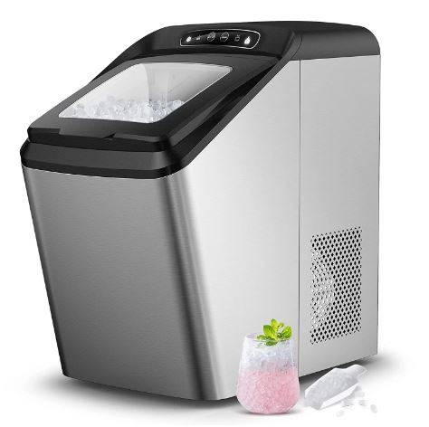 Aicook Nugget Ice Maker for Countertop, Sonic Ice Maker Machine