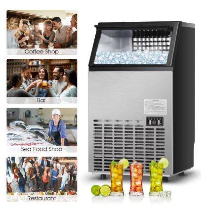 VEVORbrand Commercial Ice Maker 70lbs/24H, 350W Automatic Portable Ice  Machine,Countertop Ice Maker with 11lbs Storage, 36Pcs per Tray, Auto