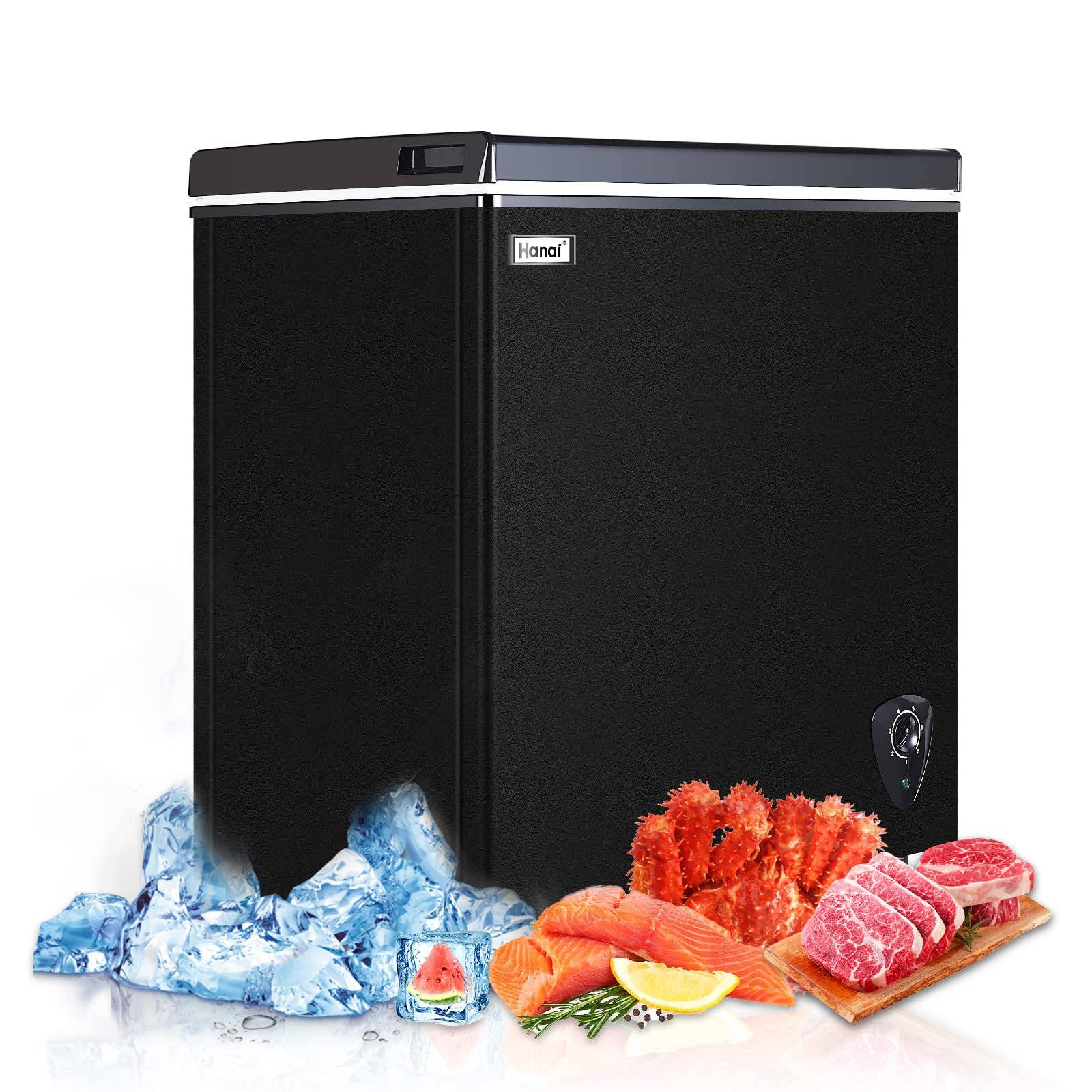 Chest Freezer, 5 cu ft Compact Mini Freezer With Low Noise & Energy Saving, Deep  Freezer Black - Invastor