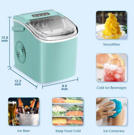 CROWNFUL Nugget Ice Maker Portable Countertop Machine, 26lbs