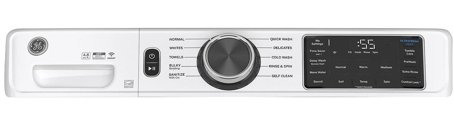 GE 4.8 Cu. Ft. White Front Load ENERGY STAR Washer With UltraFresh Vent System With OdorBlock And Sanitize W/ Oxi - Invastor