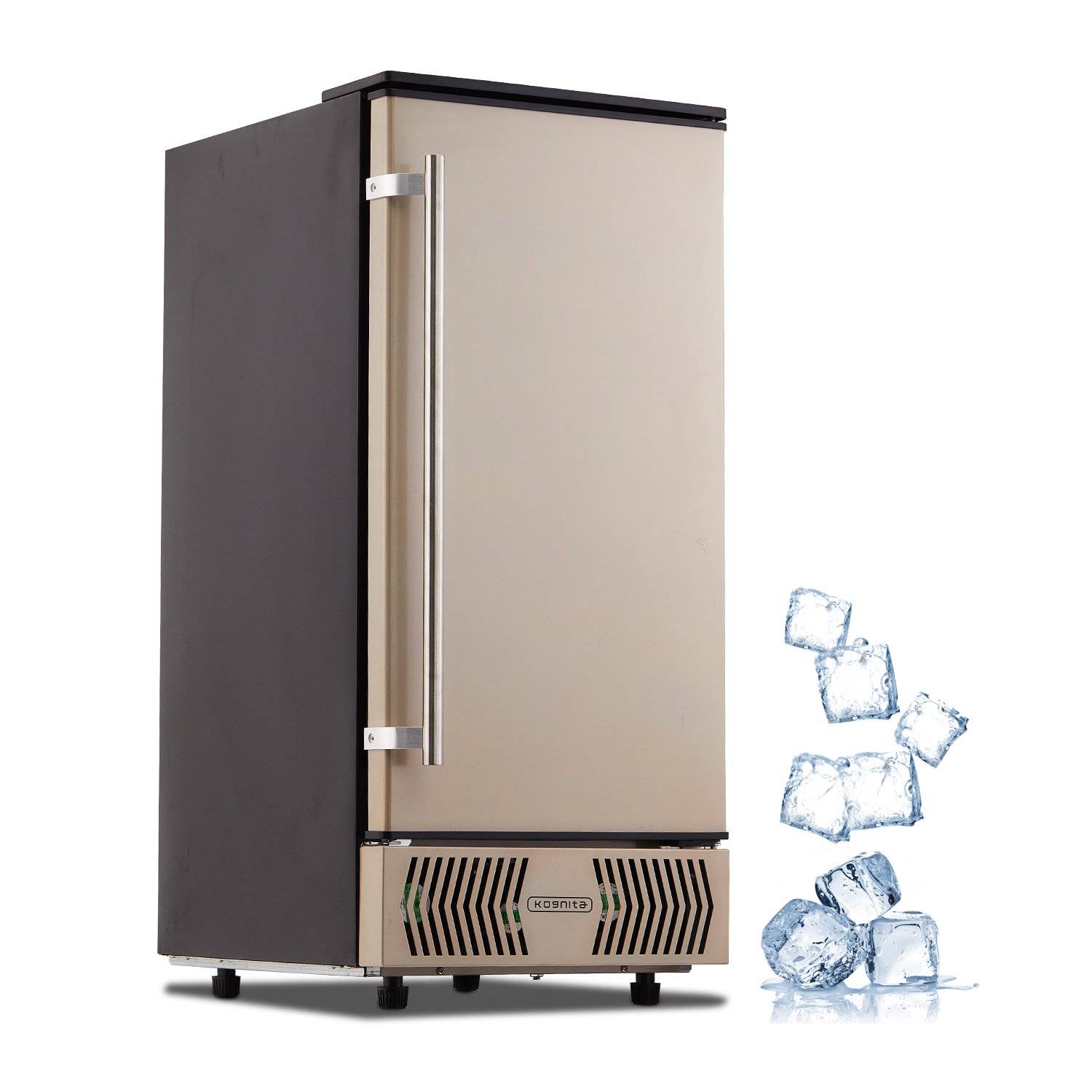 Kognita Commercial Ice Maker Machine 80lbs/24H, Under Counter Ice Machine  for Home Bar, Auto-Clean,Stainless Steel, Black 