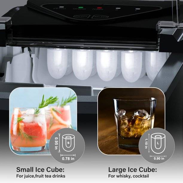 Nugget Ice Maker Countertop, Wamife Portable Ice Machine, Make 26 lbs Ice  in 24 Hrs, 2 Ways Water Refill, Auto-Cleaning, with Ice Scoop and Basket  for