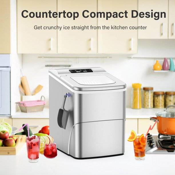 Nugget Ice Maker Countertop, Wamife Portable Ice Machine, Make 26