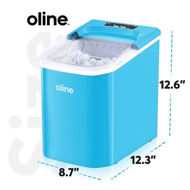 R.W.FLAME Countertop Ice Maker Portable Ice Machine with Handle,  Self-Cleaning Ice Makers, 26Lbs/24H, 9 Ice Cubes Ready in 6 Mins (White) -  Invastor