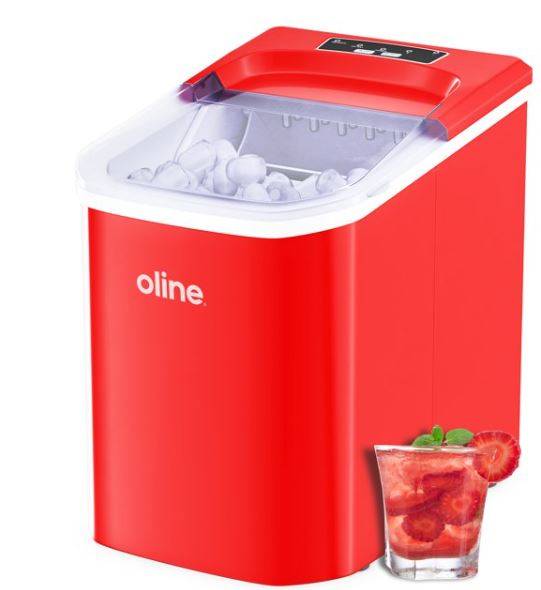 Antarctic Star Countertop Ice Maker, 9 Cubes Ready in 6-8 Minutes with  Self-Cleaning Program, Compact Automatic Ice Makers(Black&Red) - Invastor