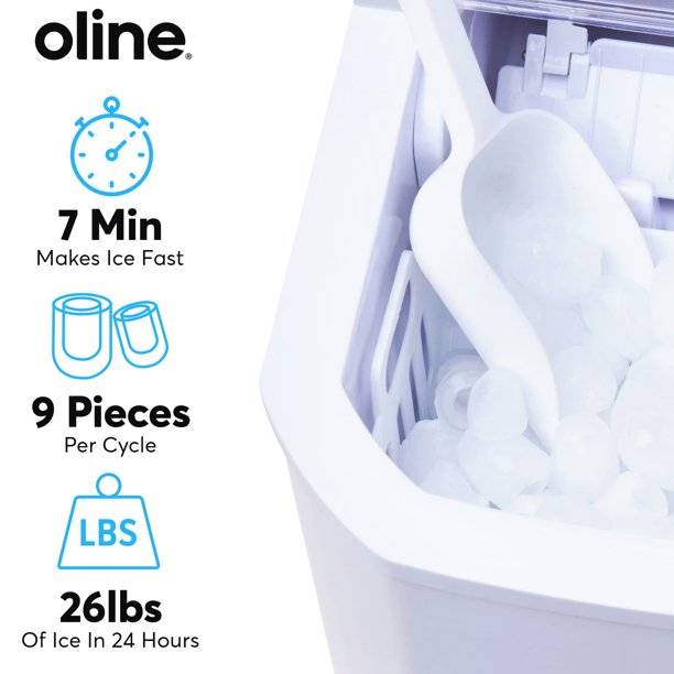 Ice Maker Countertop, 28 lbs Ice In 24 Hrs, 9 Ice Cubes Ready In 5