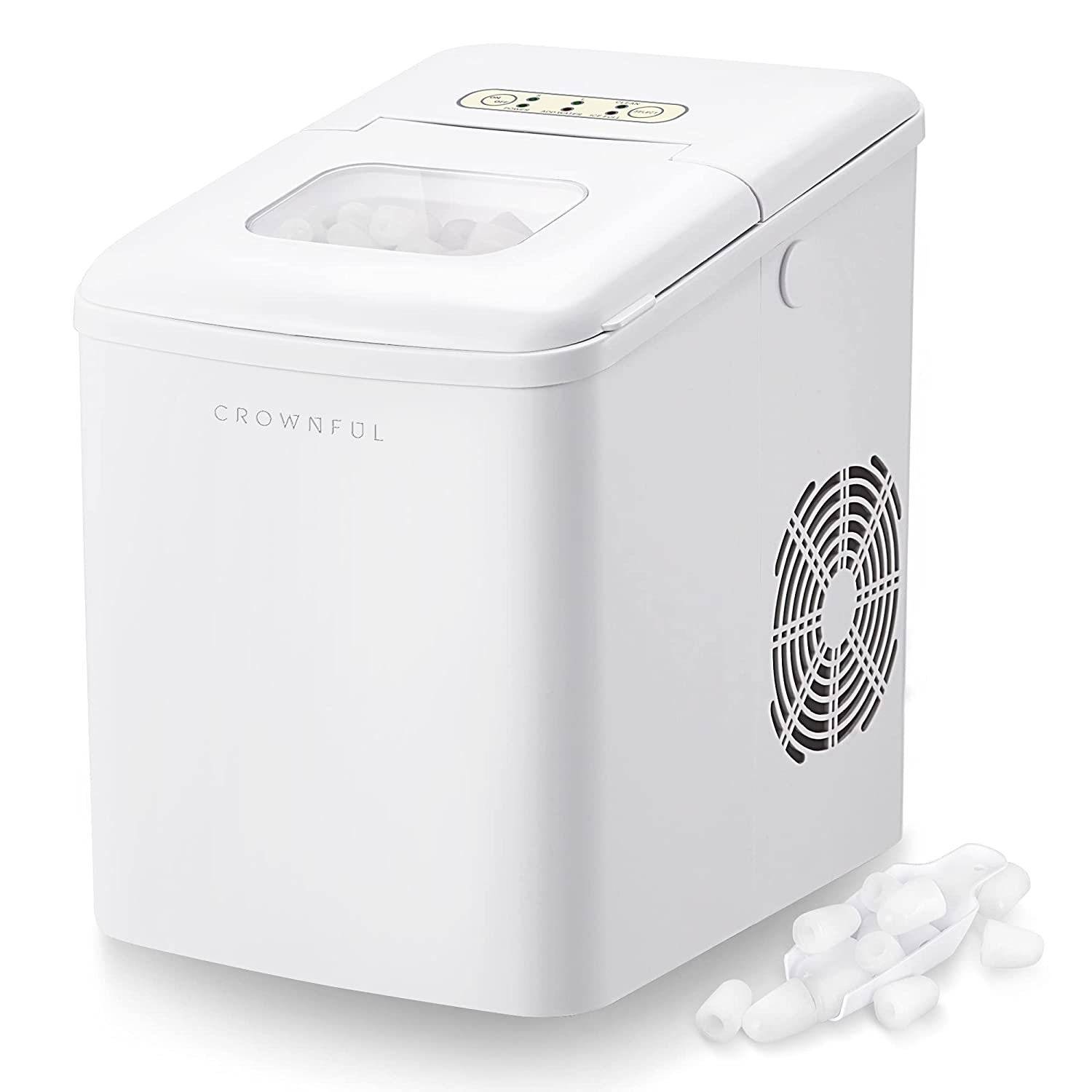 CROWNFUL Ice Maker Machine for Countertop, 9 Ice Cubes S/L Ready