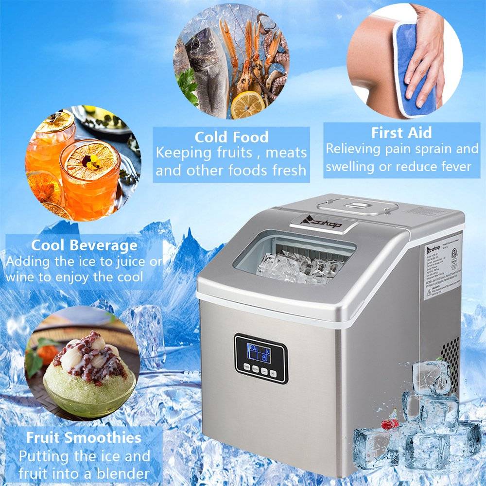 Euhomy Nugget Ice Maker Countertop, Ice Maker 26-30lbs/Day, Self-Cleaning &  Auto Water Refill Pellet ice Maker, Sonic Ice Maker for