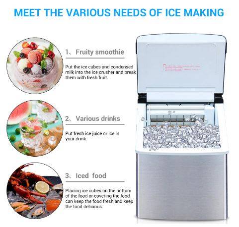AICOOK Nugget Ice Maker For Countertop, Sonic Ice Maker Machine, Makes 26Lb Pebble  Ice Per Day, Crunchy Pellet Ice Maker With 5.3Lb Ice Bin And Scoop For Home  Office, Self-Cleaning