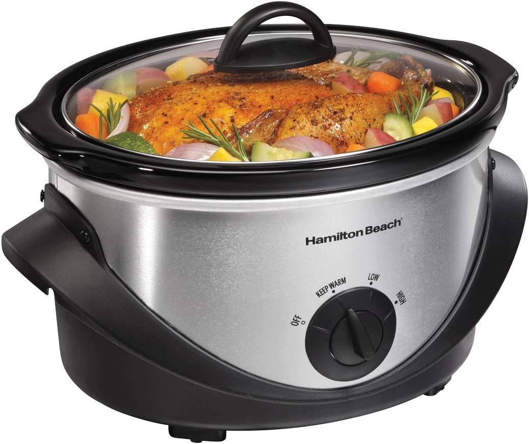 Hamilton Beach Stovetop Sear & Cook Slow Cooker (33662), 6 Quart Capacity,  Stainless Steel 