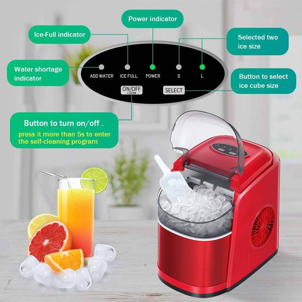 Antarctic Star Countertop Ice Maker, 9 Cubes Ready in 6-8 Minutes