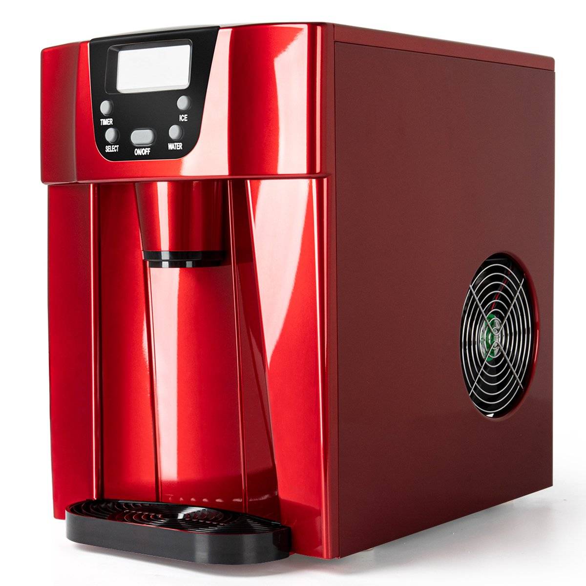 Countertop Ice Maker with Water Dispenser, Red