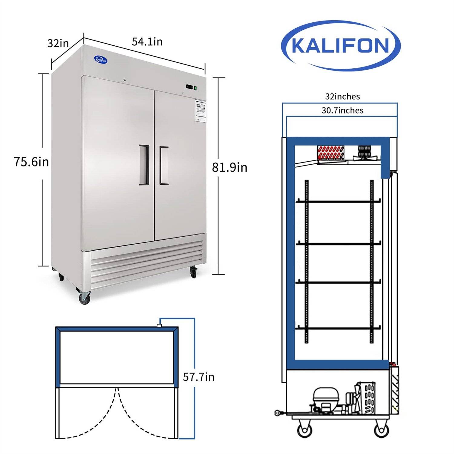 Koolmore 77 in. Commercial Chest Freezer 24 Cu ft.