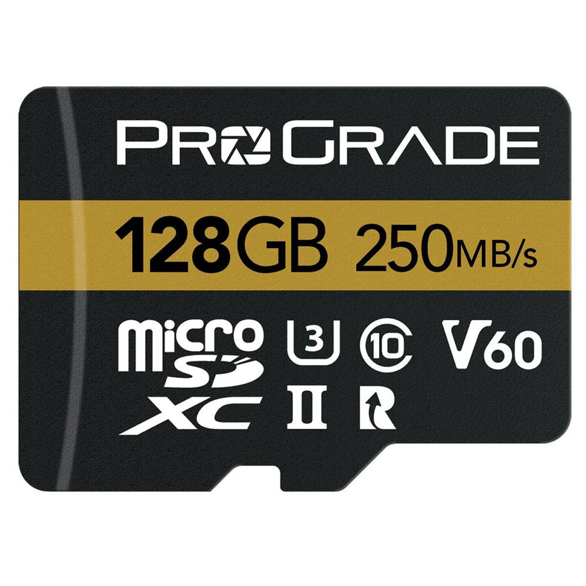 Prograde Digital 128GB MicroSDXC UHS-II U3 Class 10 V60 Memory