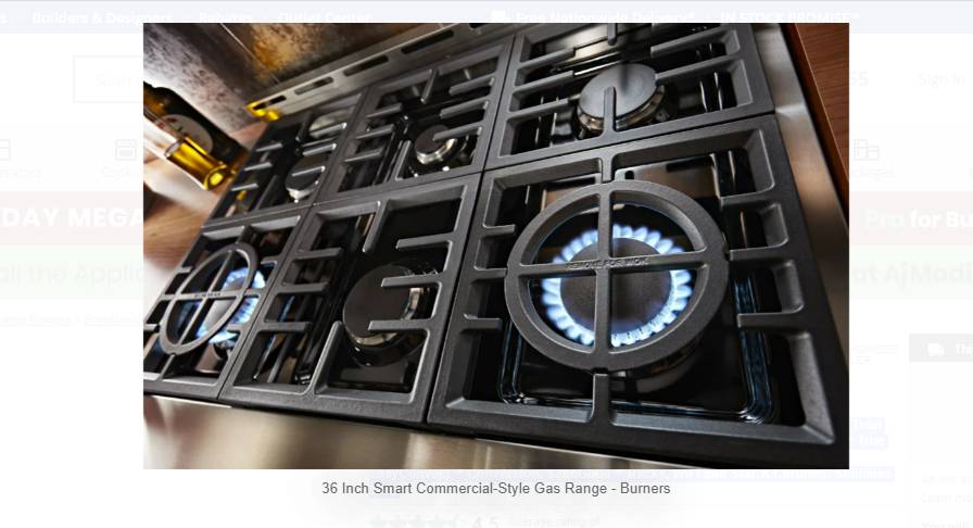 KitchenAid 36 Smart Commercial-Style GAS Range with 6 Burners (KFGC506JMH)