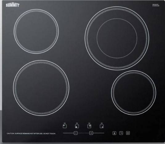 SUMMIT 12 Inch Electric Cooktop with 2-Radiant Elements - CR2B12ST