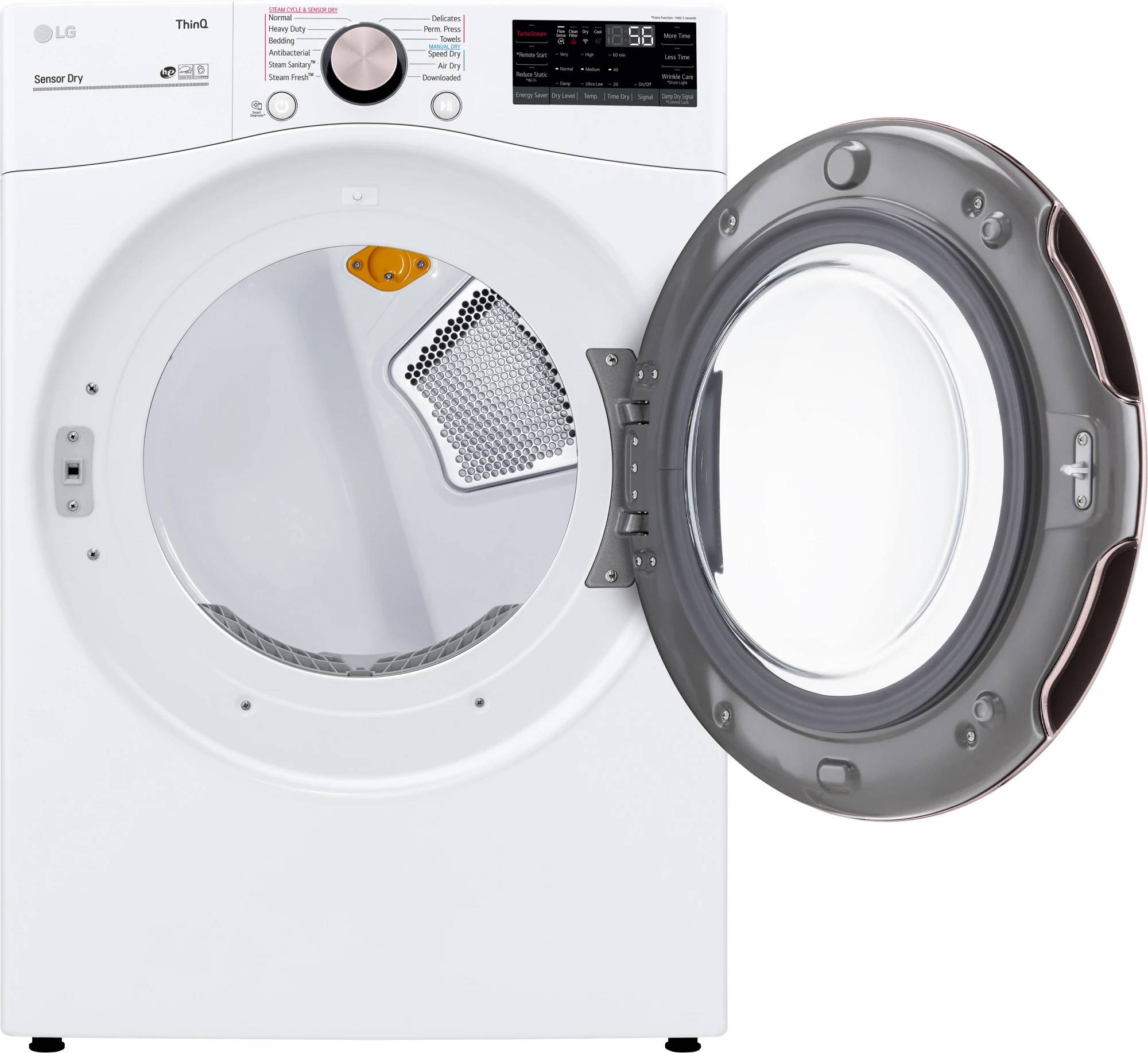 27 Inch Electric Smart Dryer with 7.4 Cu. Ft. Capacity, LoDecibel™,  FlowSense™, WiFi, LG ThinQ®, SmartDiagnosis™, 12 Dryer Programs, Sensor  Dry, TurboSteam™, SteamSanitary™, Wrinkle Care, and Energy Star®: White -  Invastor