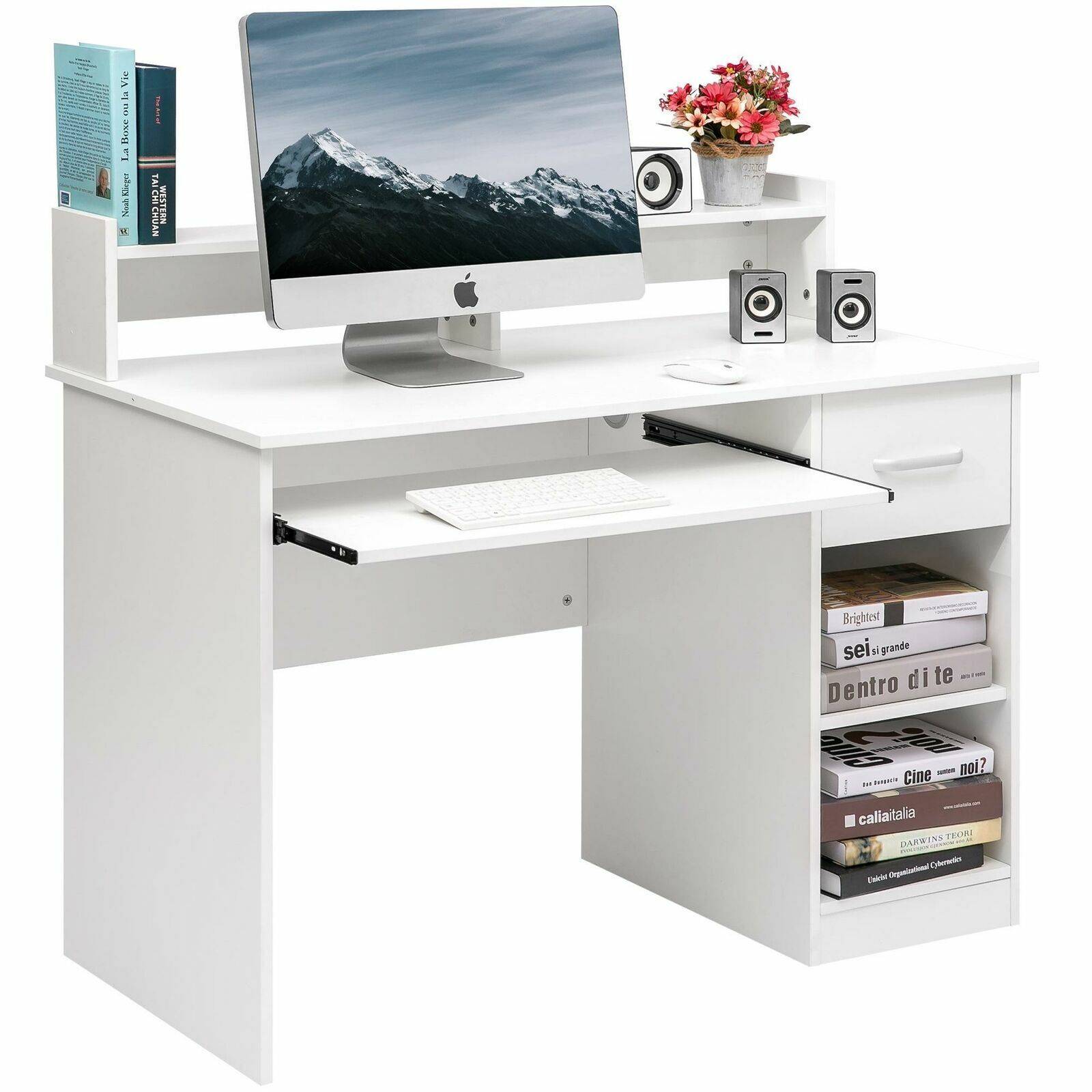 Computer Desk with Drawer Storage Shelve Home Office Desk Writing PC  Workstation - Invastor