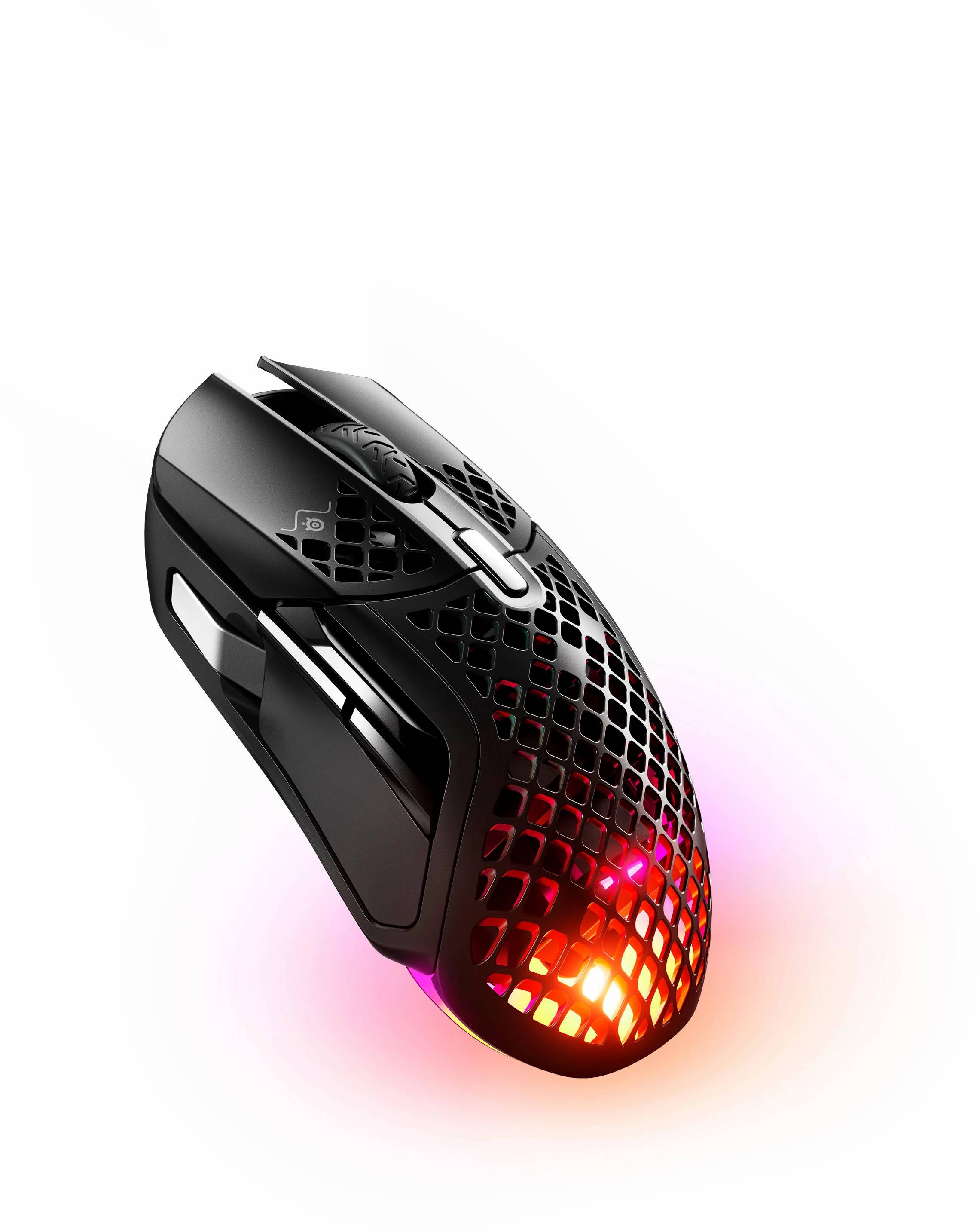 - Invastor Aerox w/ 2022 Optical RGB SteelSeries Edition 3 Mouse Wireless Bluetooth, Black Gaming