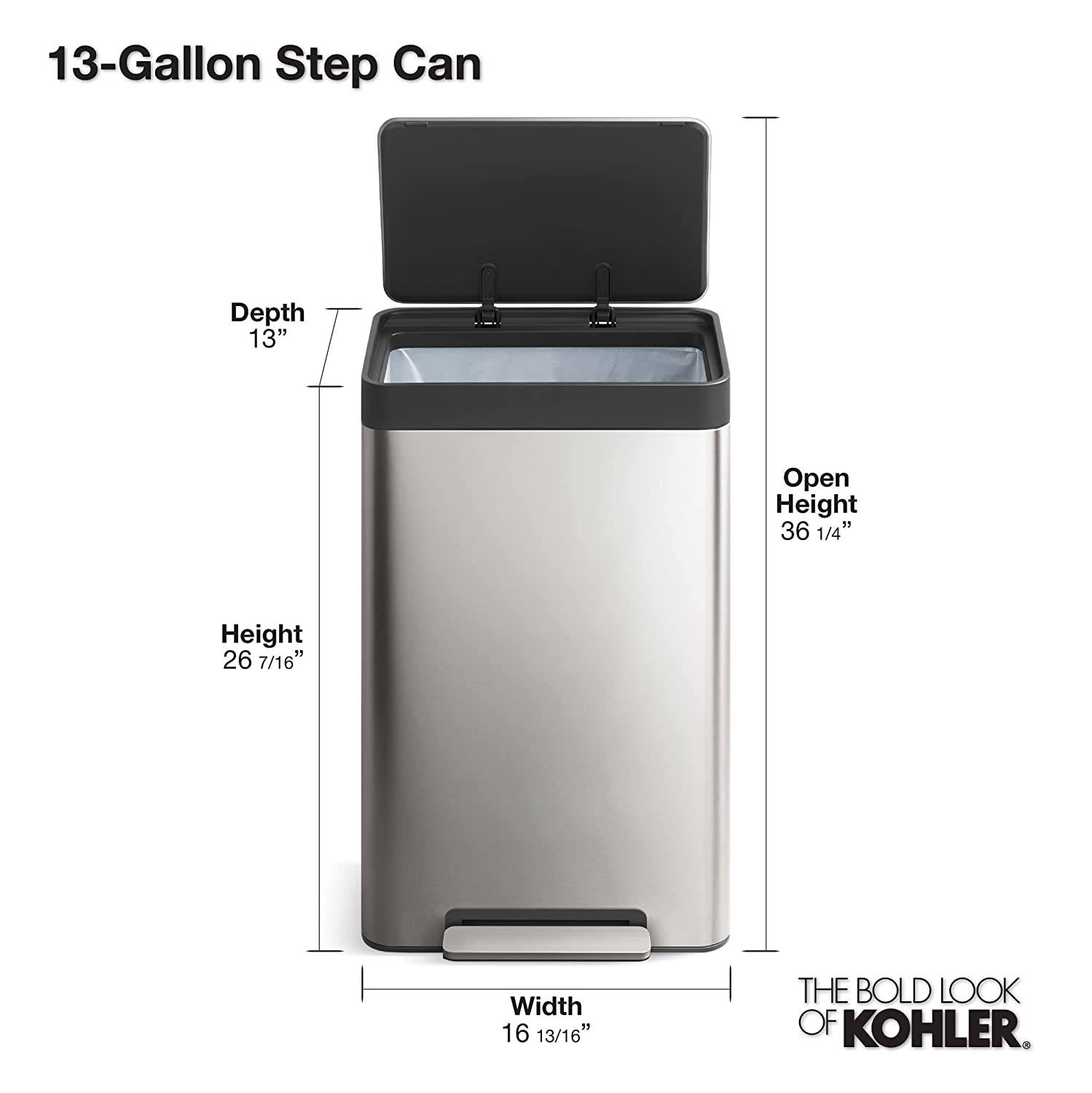 Kohler 47L Step Trash Bin - Invastor