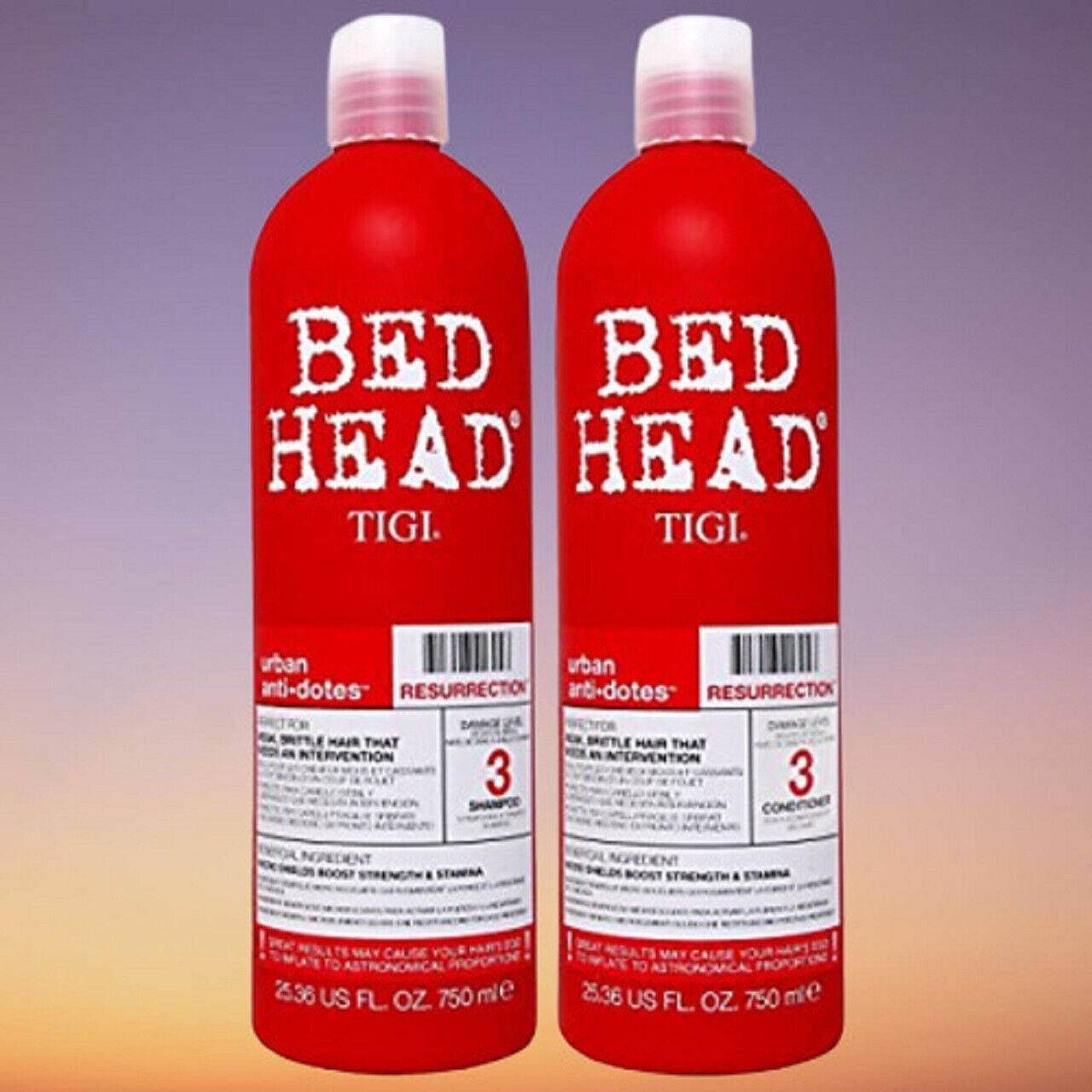 Bed Head by TIGI Urban Antidotes Resurrection Shampoo and Conditioner for  Damaged Hair 25.36 fl oz 2 count