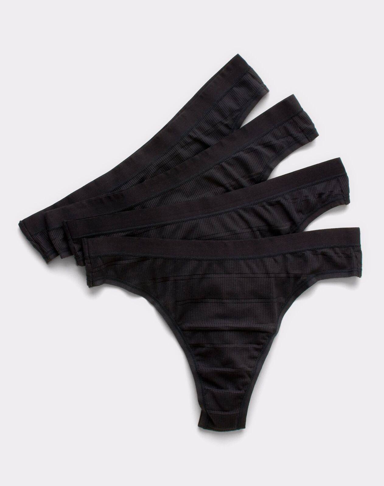 Ultimate Thong 4-Pack Panties Womens Breathable Comfort Flex Fit Underwear  Black Size 8 - Invastor