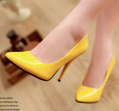 ZESON Heels for Women Office Ladies Pointed Toe Bridal Wedding Shoes Silk  Satin Thin High Heels Stilettos Bridal Shoes Women's High Heels (Color :  Yellow, Size : 6) : Buy Online at