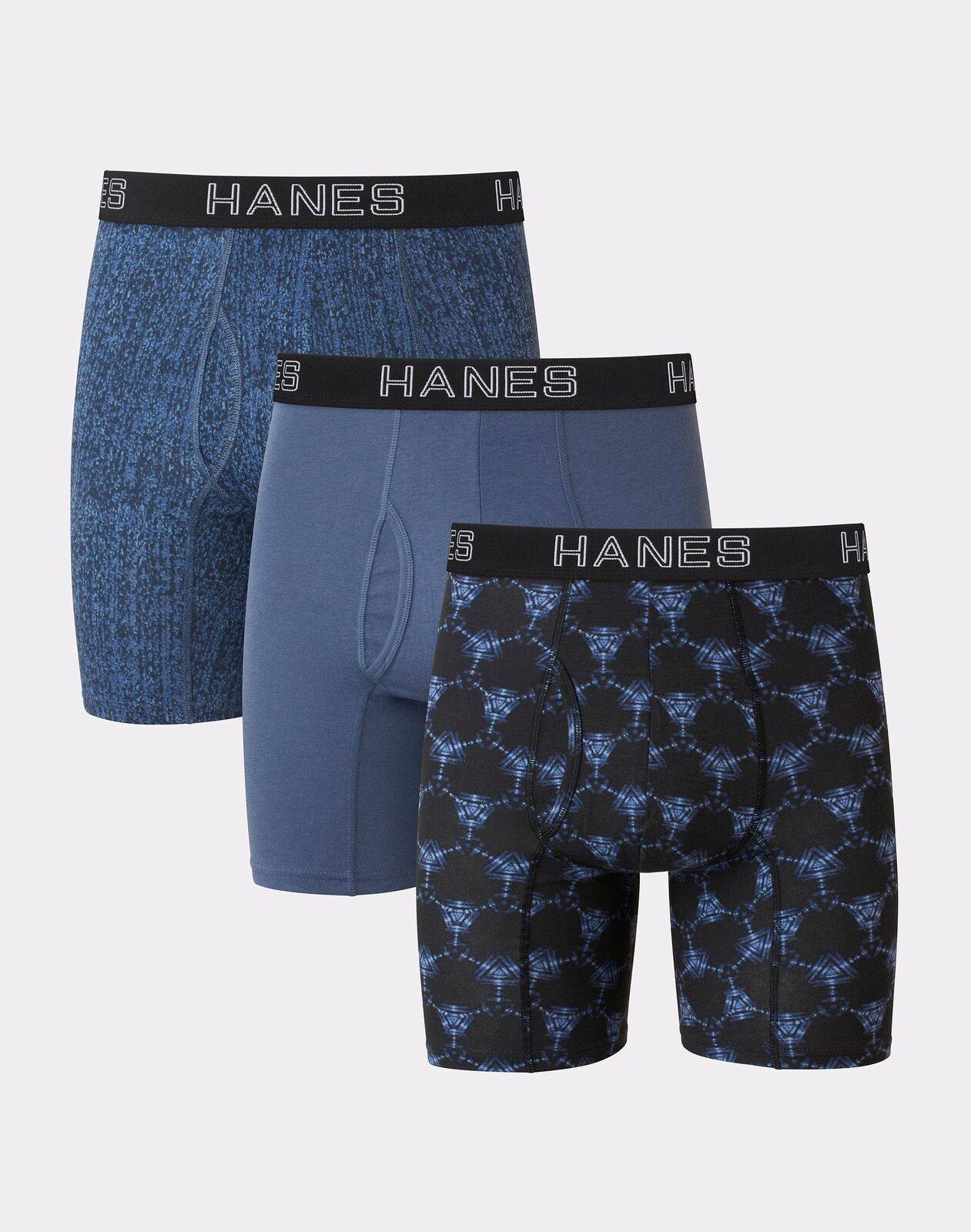 Boxer Brief 3-Pack Ultimate Comfort Flex Fit Cotton Stretch Underwear  Assorted Blues -S - Invastor