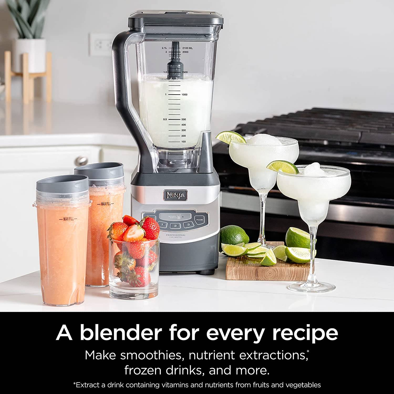 Ninja Professional with Single Serve Cups 3 Speed Blender Silver