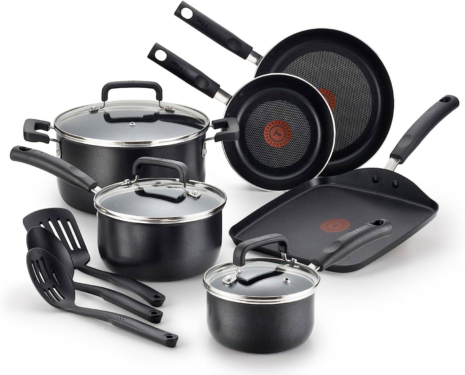 T-fal Simply Cook Ceramic Cookware, 12pc Set, Blue 12 ct