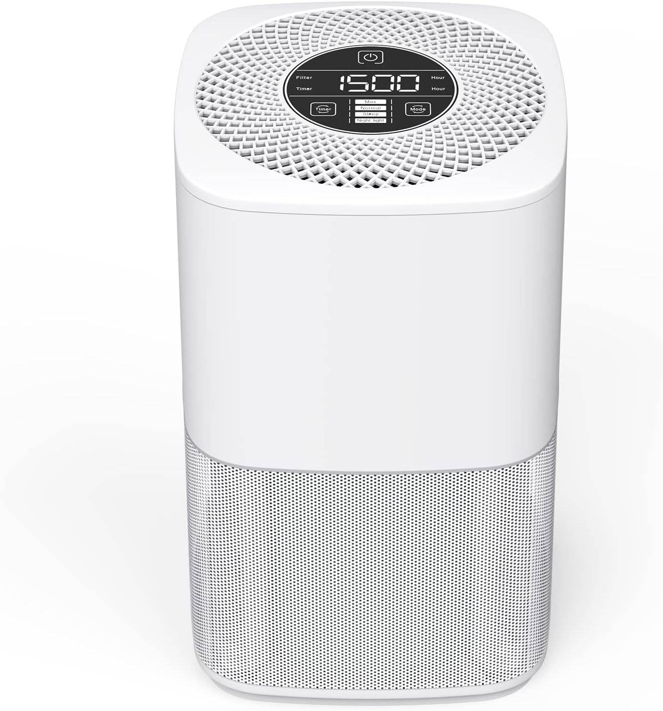 MORENTO Air Purifiers for Bedroom, Room Air Purifier HEPA Filter for Smoke,  Allergies, Pet Dander Odor with Fragrance Sponge, Small Air Purifier with