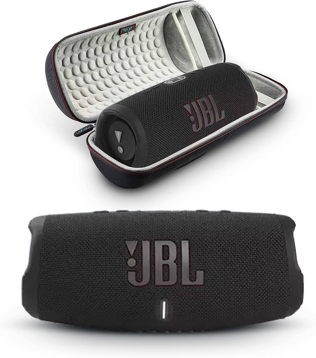  JBL Clip 4 Waterproof Portable Bluetooth Speaker Bundle with  Megen Protective Hardshell Case (Black) : Electronics